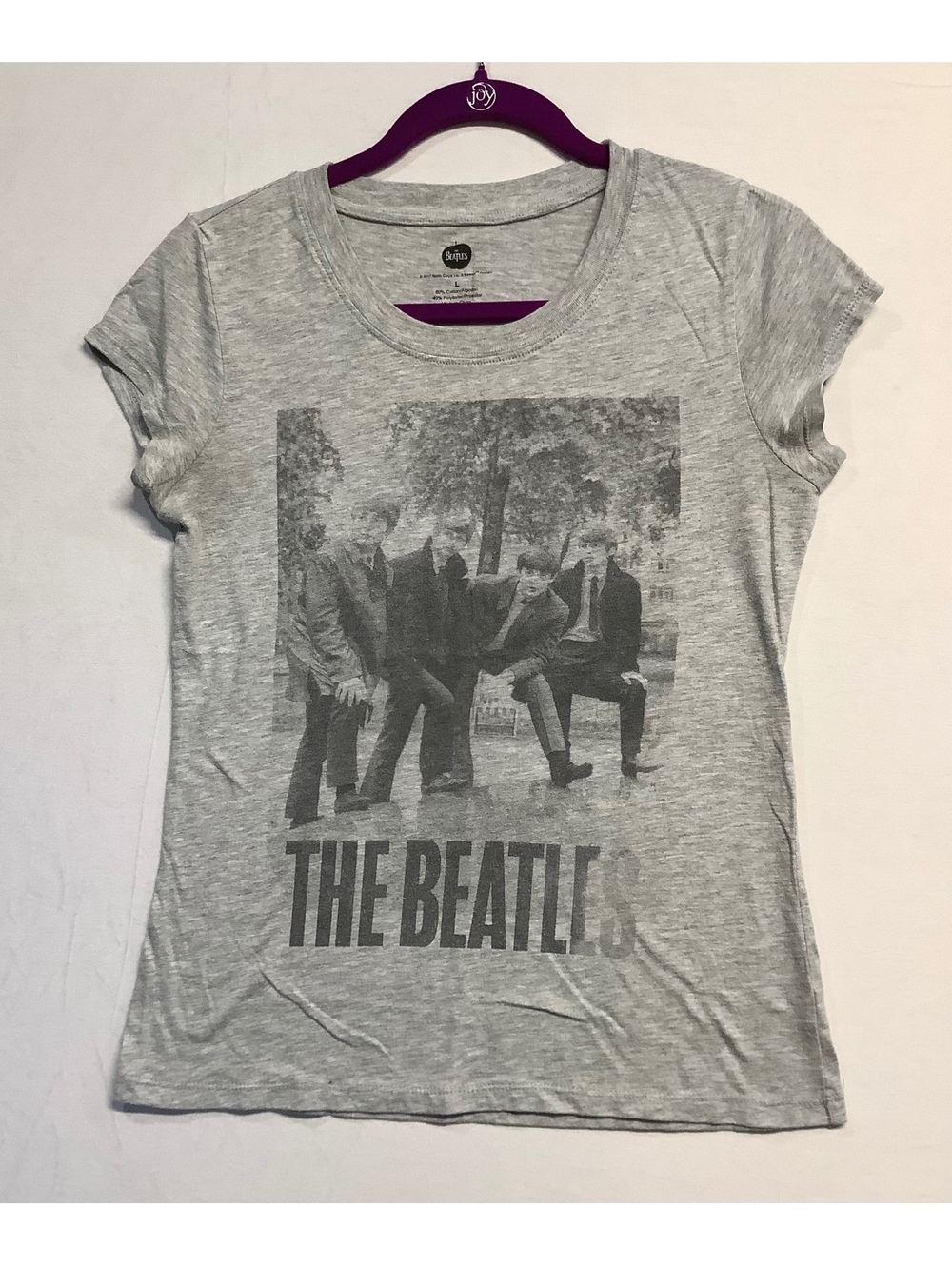 The Beatles Graphic T-Shirt Gray Cotton Blend Women's Size S